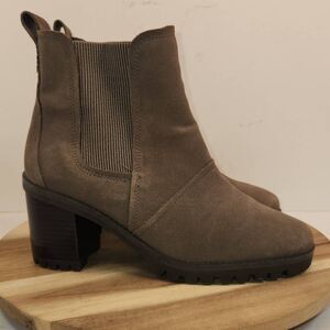 Women's UGG Hazel Chunky Heel Suede Chelsea Ankle Waterproof BOOTS Mole 1103766